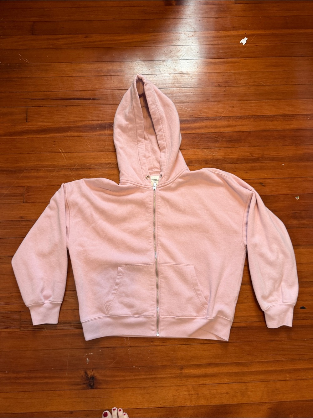 Abercrombie & Fitch Sunday Full Zip Hoodie Pale Mauve Light Pink Size Large